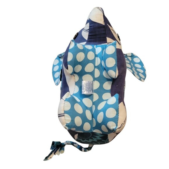 Zen Zen Forest Elephant Patchwork Blue Plush Stuffed Animal 9" Recycled Cotton - Picture 6 of 7